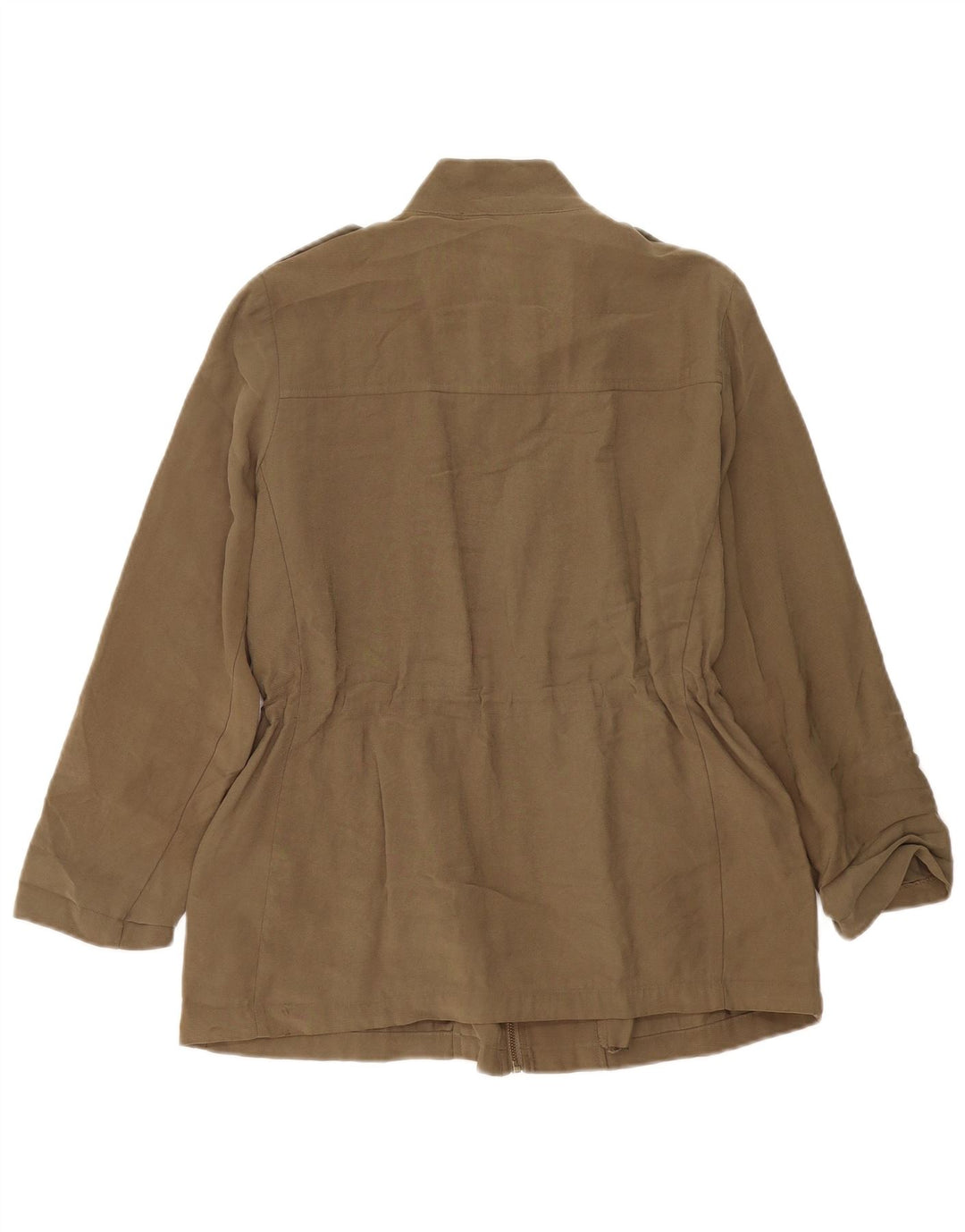 Jachetă militară Zara pentru femei UK 14 Medium Khaki Viscose