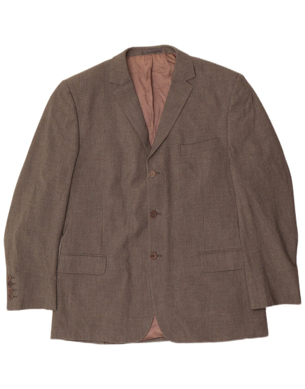 Massimo Dutti Jachetă pentru bărbați elastică cu 3 nasturi, UK 46 XL, poliester maro