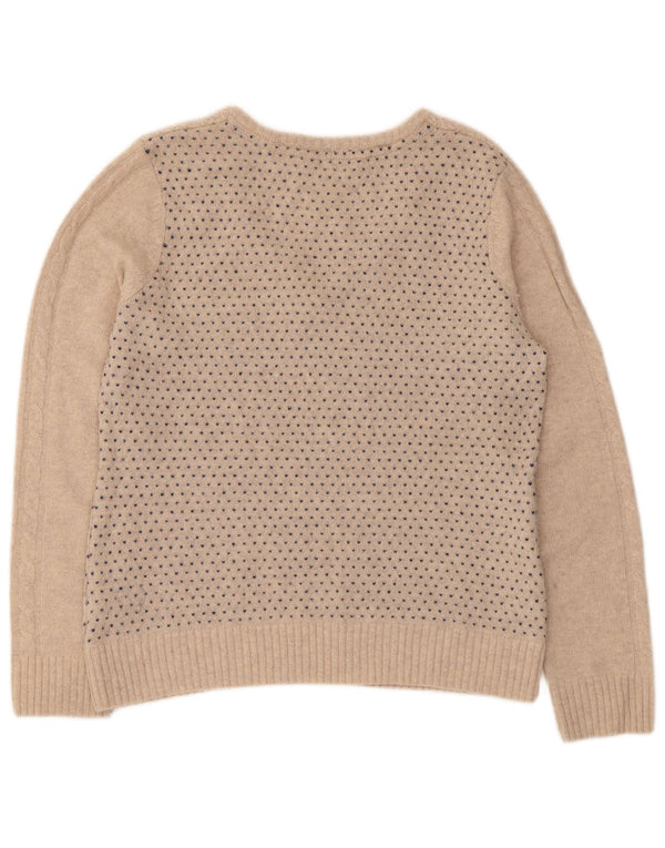 Crew Clothing Pulover pentru femei cu decolteu în V UK 14 Medium Beige Fair Isle