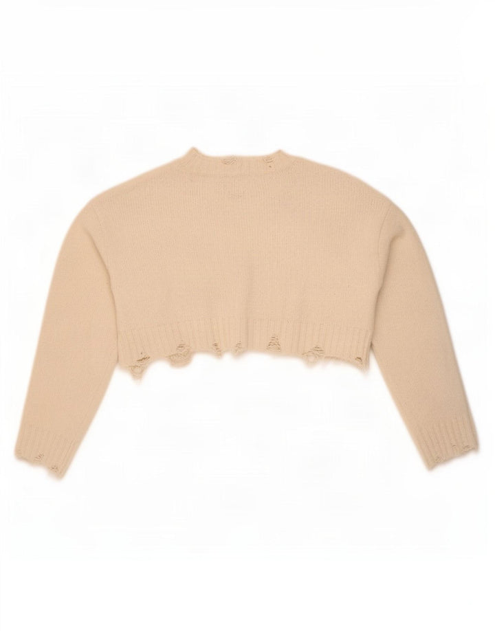Pulover bolero supradimensionat pentru femei Zara UK 10 mic poliester alb