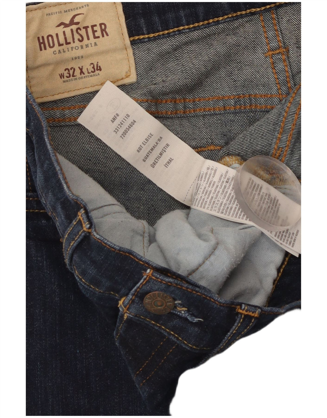 Blugi skinny pentru femei HOLLISTER W32 L34 bumbac bleumarin