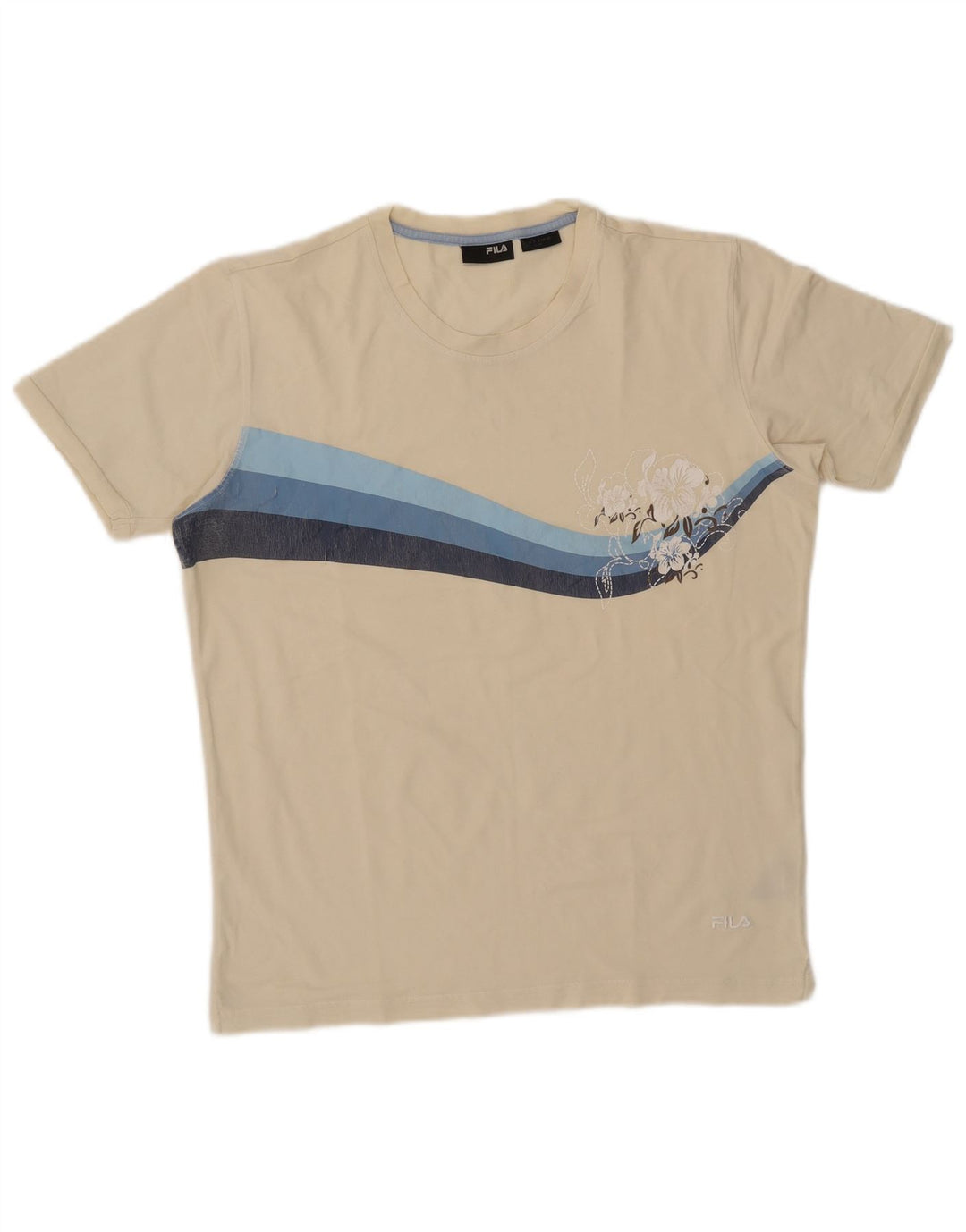 Tricou grafic Fila pentru bărbați Top mare din bumbac alb