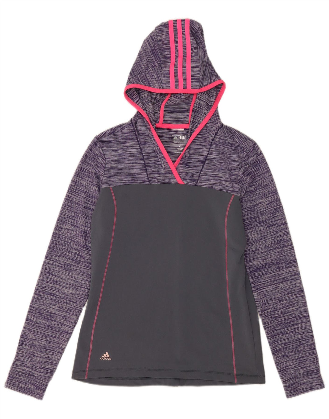 Adidas Climawarm Top cu mânecă lungă pentru femei UK 12 Medium Gri Colorblock