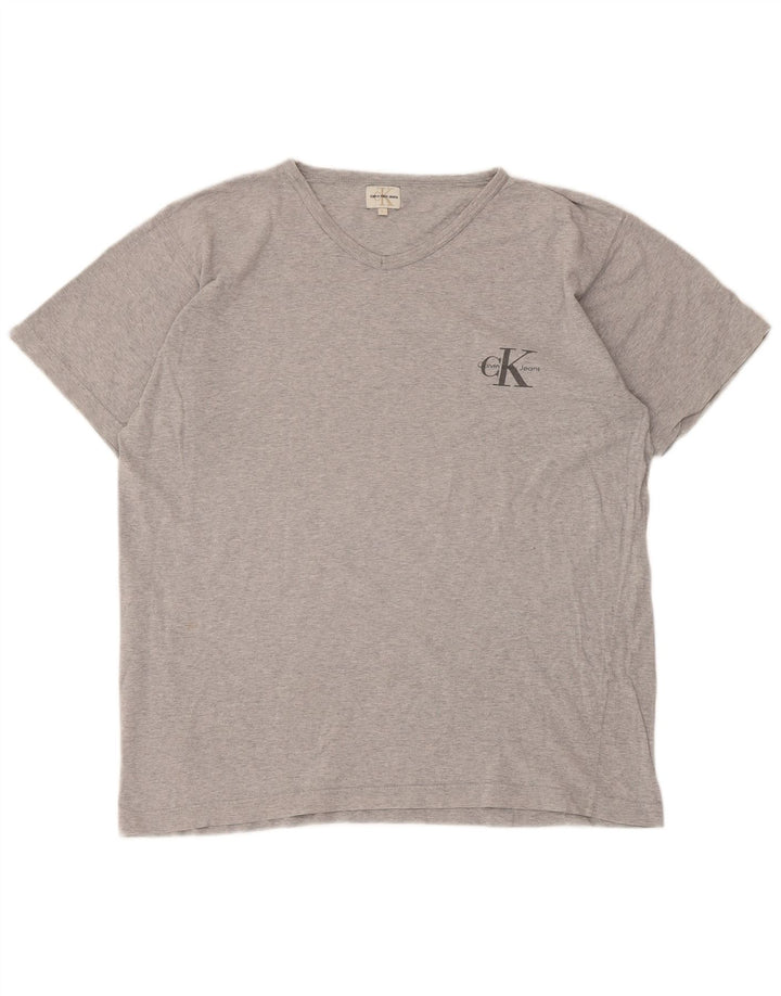 Tricou Calvin Klein Jeans pentru bărbați Top mare, gri cu pete