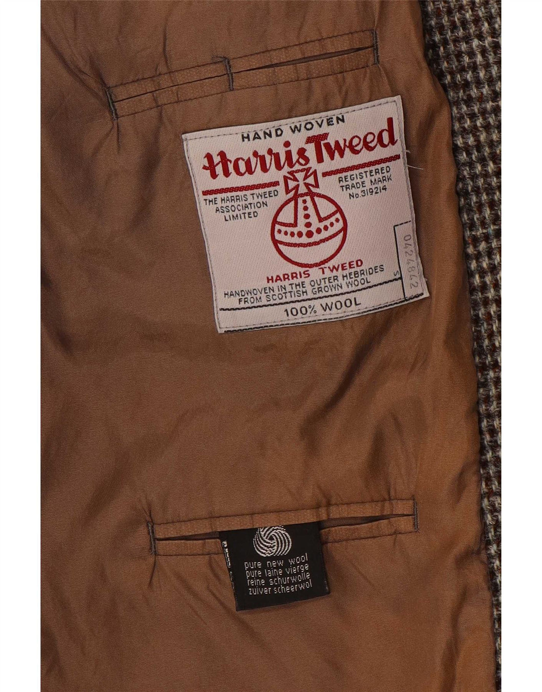 Jachetă pentru bărbați Harris Tweed cu 2 nasturi, UK 38, maro mediu