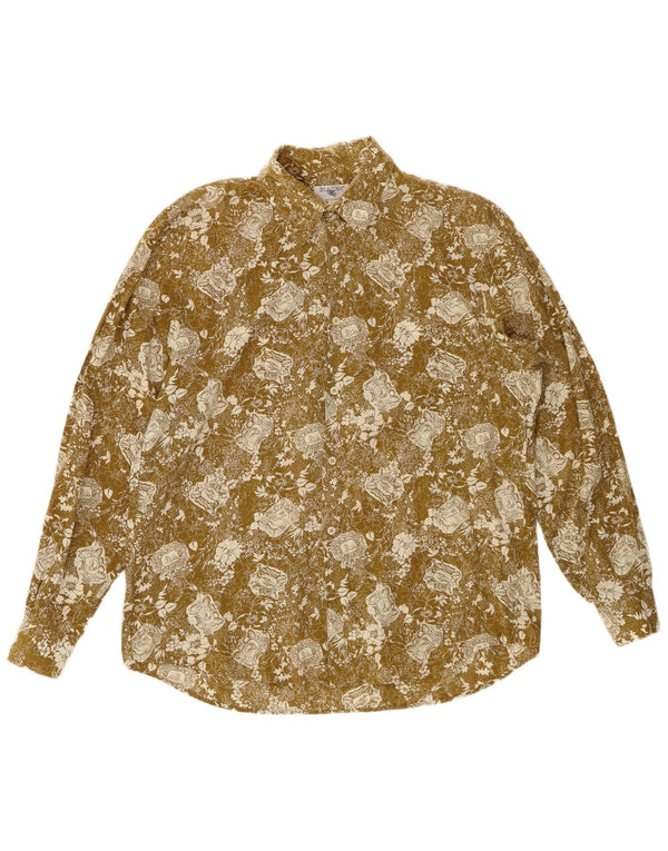 Cămașă Vintage pentru bărbați, mare, verde, florală