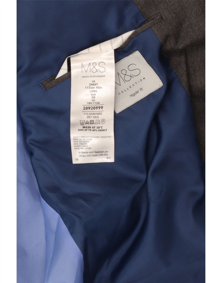 MARKS & SPENCER Jachetă pentru bărbați, cu 2 nasturi, cu ajustare normală, UK 46 XL, gri