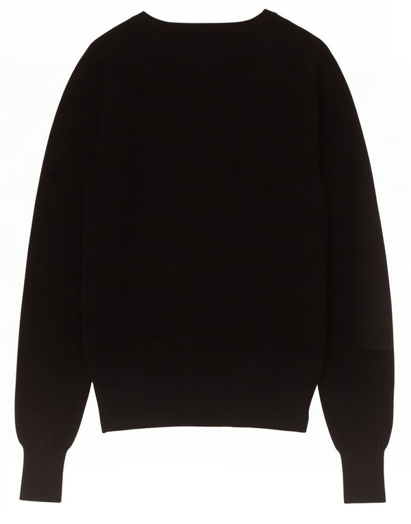Pulover pentru femeie Zara, cu decolteu în V, UK 8, bumbac negru mic