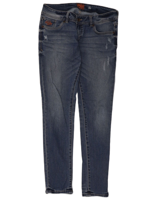Blugi skinny distressed pentru femei Superdry W32 L30 bumbac albastru