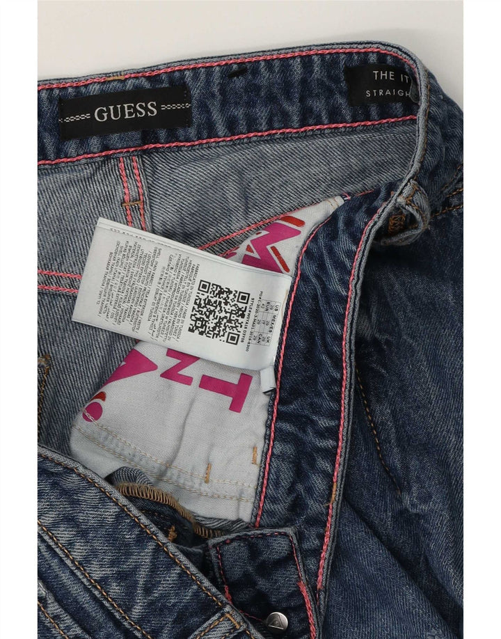 Guess Blugi Distressed drepte pentru femei 29 L30 Bumbac albastru