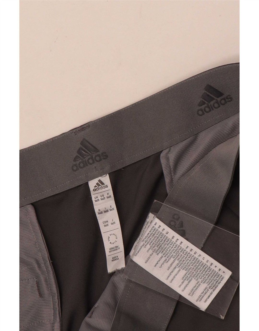 Pantaloni chino drepți pentru bărbați Adidas W36 L32 poliester gri