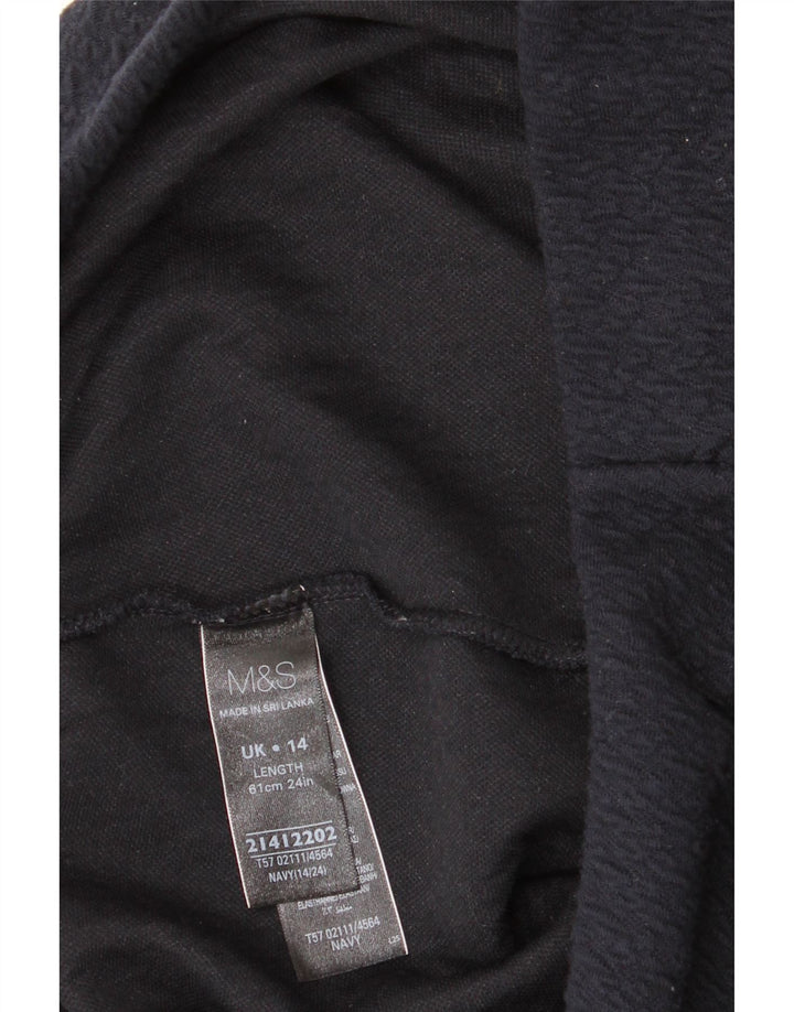 Fusta creion pentru femei Marks & Spencer UK 14 mare W32 poliester bleumarin