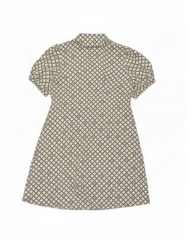 Marks & Spencer Womens A-Line Dress UK 16 Large White Geometric Polyester