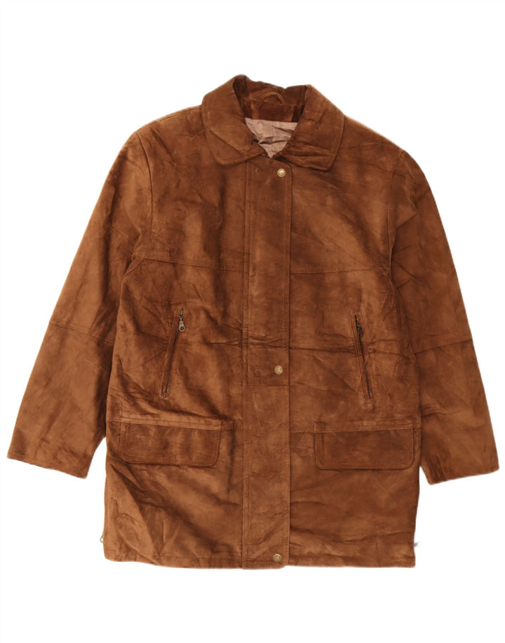 Pardesiu pentru femei Sauria din piele intoarsa EU 44 XL din piele maro