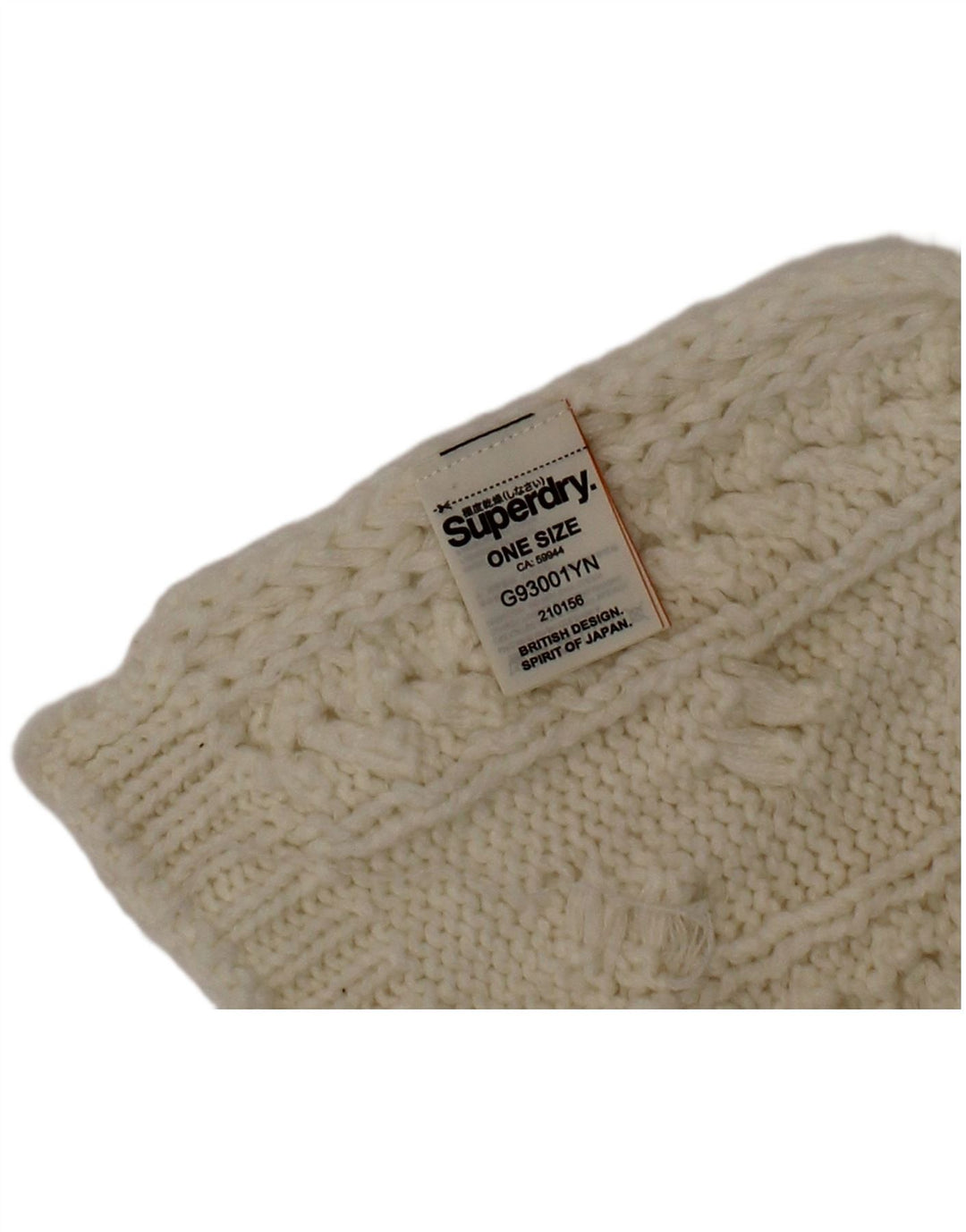 Eșarfă dreptunghiulară tricotată pentru femei Superdry, mărime unică, acrilic alb
