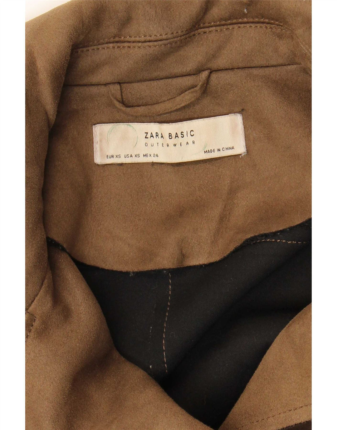 Jachetă de motociclist crop pentru femei Zara UK 6 XS maro