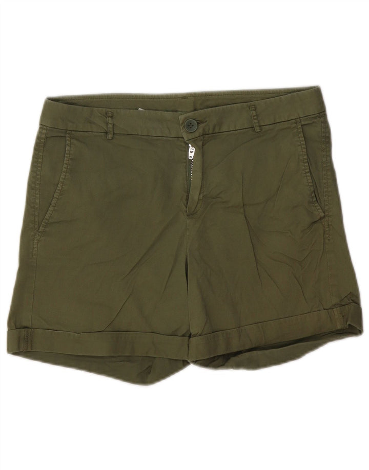 Pantaloni scurti chino pentru femei BENETTON UK 10 Small W30 Khaki Bumbac