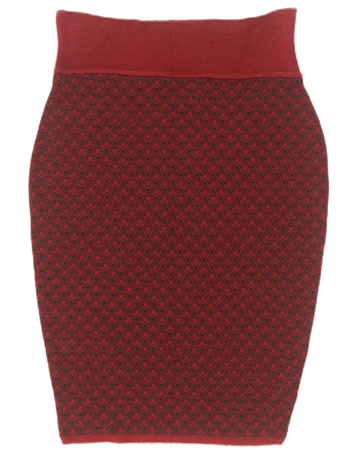 Fusta creion pentru femei Sevres cu model abstract IT 44 Medium W28 Lână Bordeaux