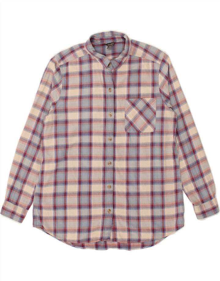 EDDIE BAUER Womens Shirt UK 16 Large Blue Check Cotton Vintage Eddie Bauer and Second-Hand Eddie Bauer from Messina Hembry 