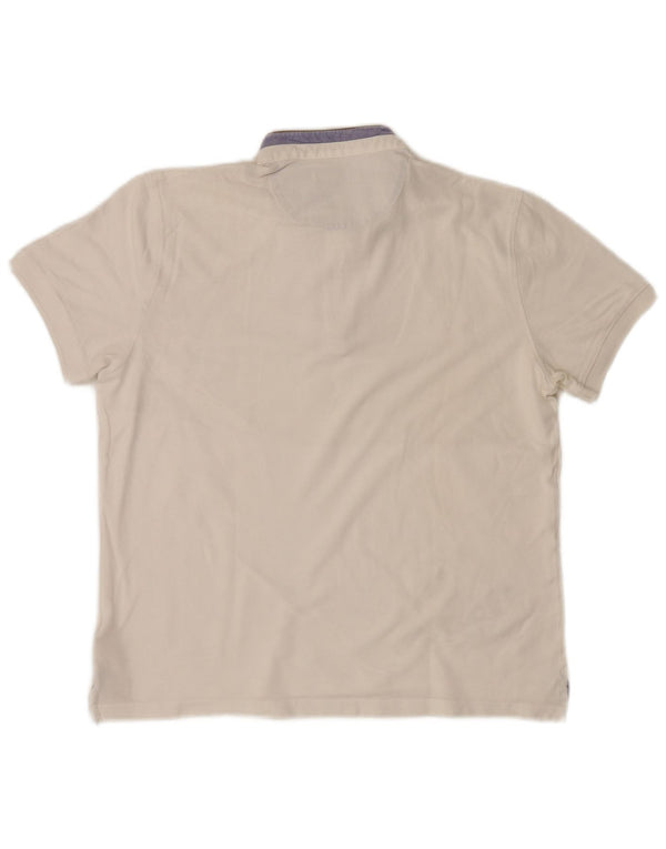 Massimo Dutti Mens Polo Shirt Medium White Cotton