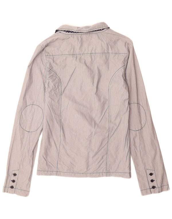 Jachetă blazer pentru femei North Pole cu 3 nasturi UK 16, bumbac mare cu dungi albastre