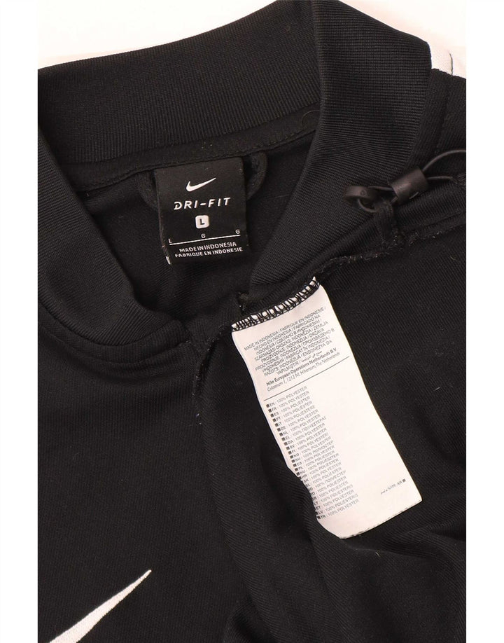 Jachetă de top pentru trening Nike Dri Fit pentru bărbați, mare, negru, poliester color bloc