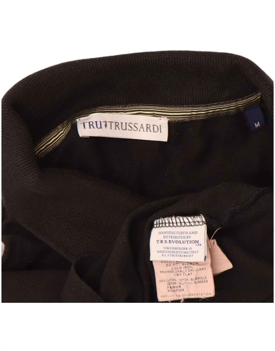Tricou polo Trussardi pentru bărbați, bumbac mediu negru