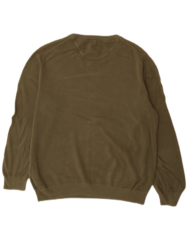 Pulover Gant pentru bărbați, cu gât crew, bumbac kaki 2XL