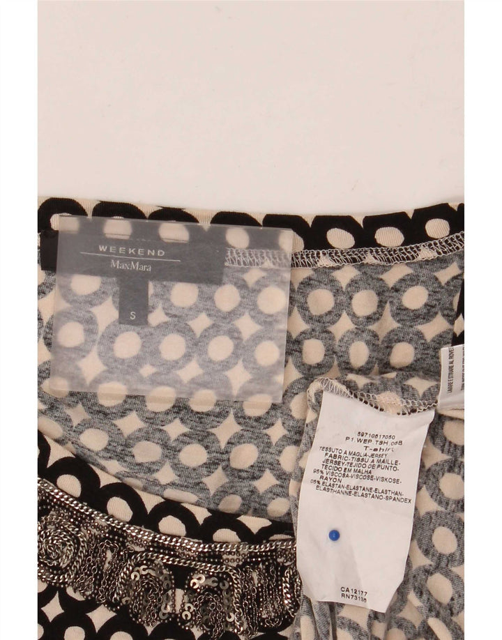 Bluză de weekend pentru femei Max Mara Top UK 10 Small Black Spotted Viscose