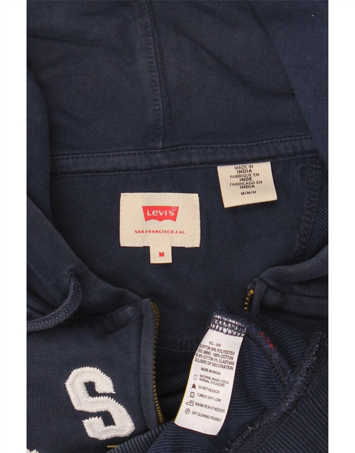 Pulover LEVI'S pentru bărbați, cu fermoar grafic, bumbac, albastru, mediu