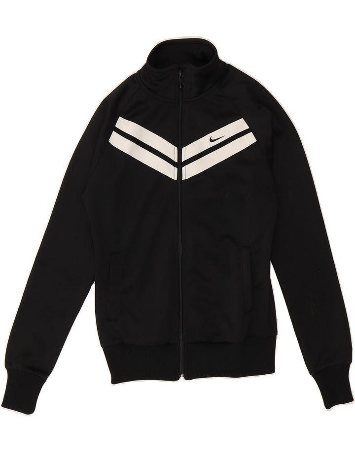 NIKE Womens Tracksuit Top Jacket UK 10 Small Black Polyester Vintage Nike and Second-Hand Nike from Messina Hembry 