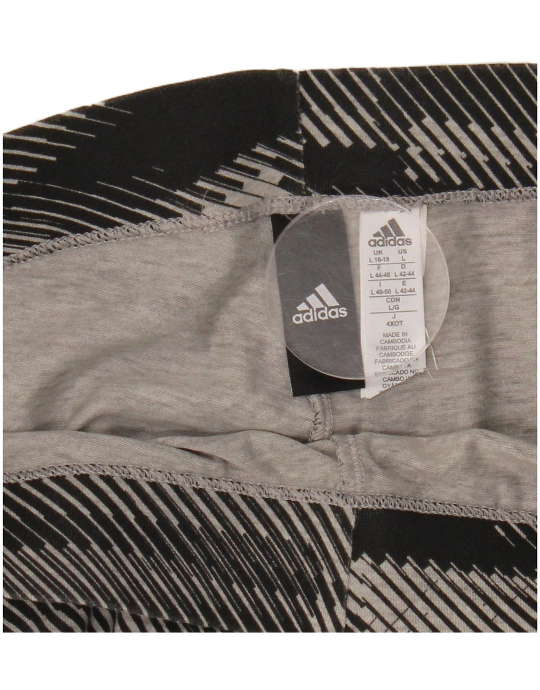 Leggings grafic ADIDAS pentru femei Marea Britanie 16/18, bumbac cu dungi negre mari