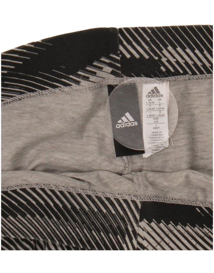 Leggings grafic ADIDAS pentru femei Marea Britanie 16/18, bumbac cu dungi negre mari