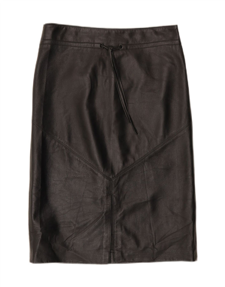 Fusta din piele vintage pentru femei IT 44 Medium W30 Piele neagra