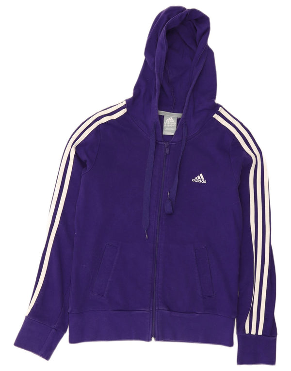 Pulover Adidas pentru femei, cu fermoar, UK 12, bumbac violet mediu