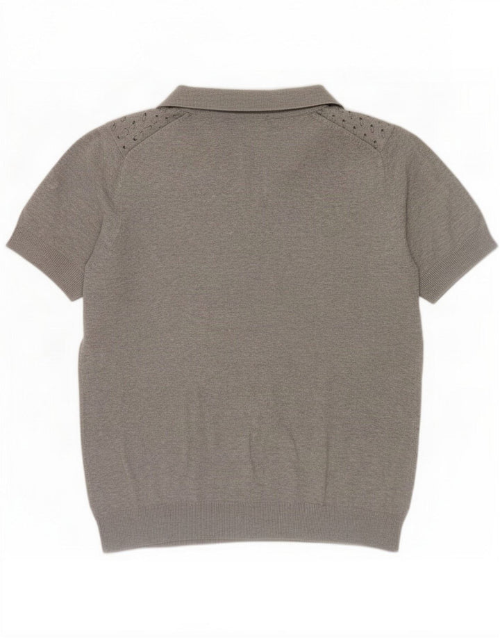 Zara Cămașă Polo pentru bărbați cu model abstract, gri mediu