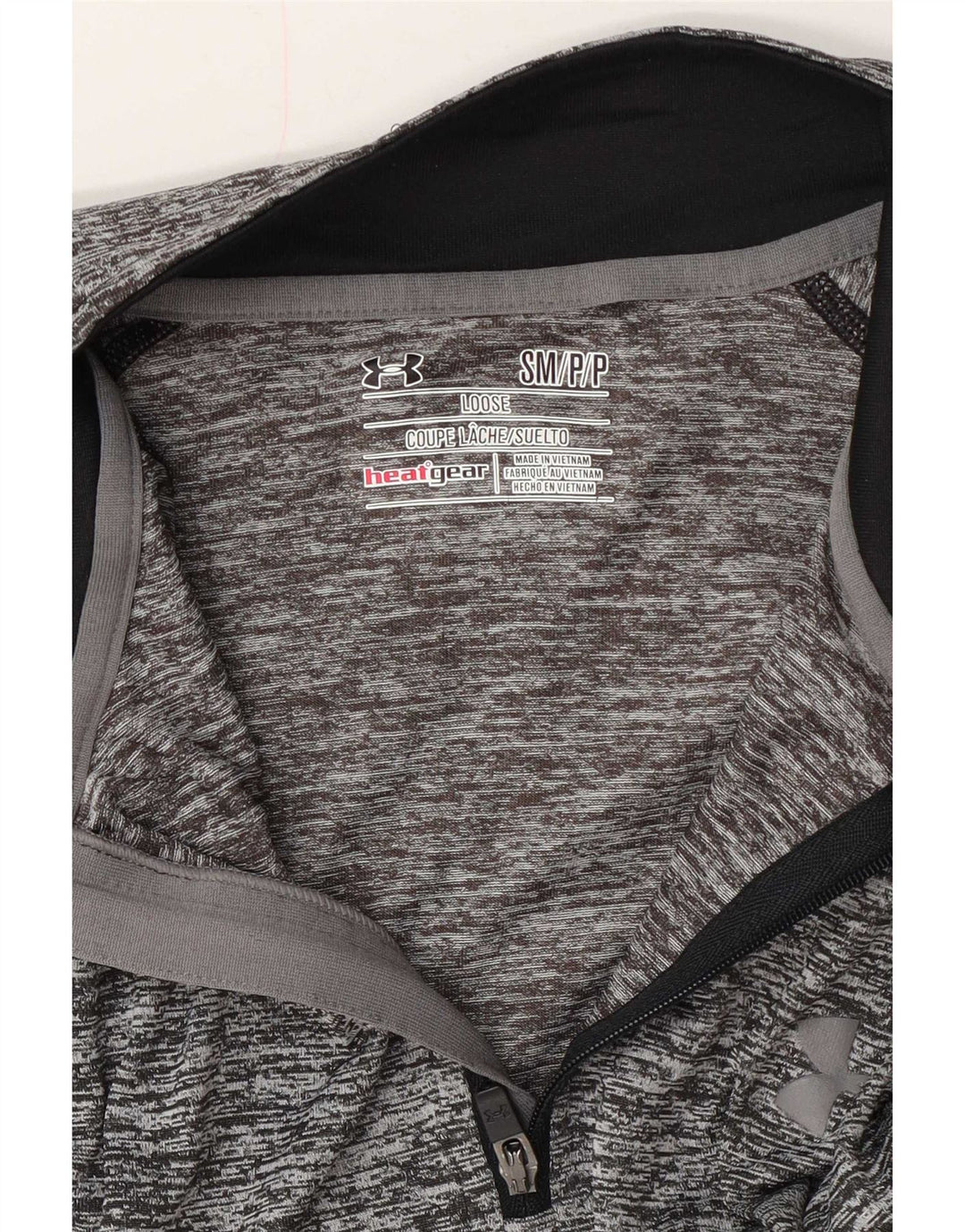 Top de trening Under Armour pentru bărbați Heat Gear Pullover, mic, gri pătat