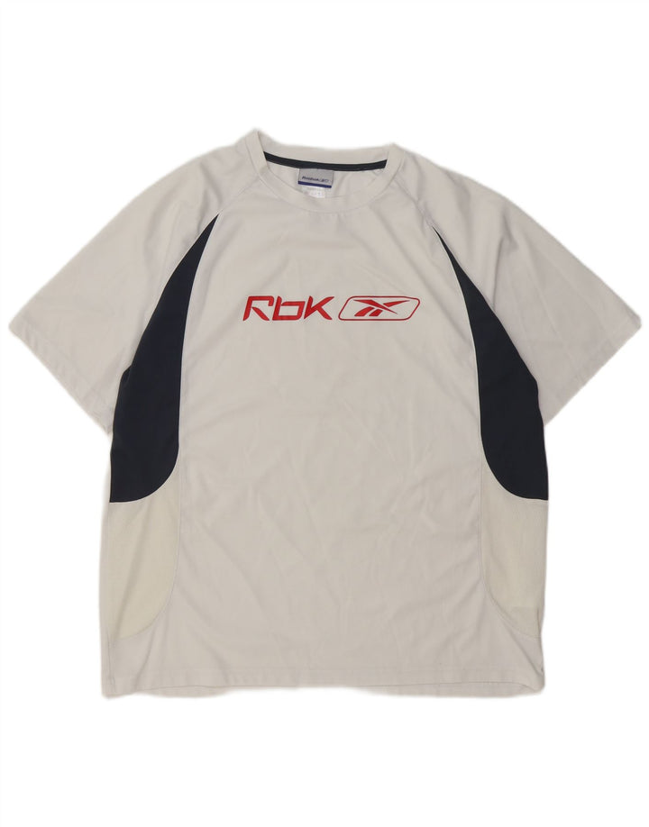 Tricou grafic REEBOK pentru bărbați Top XL, alb, bloc de culoare