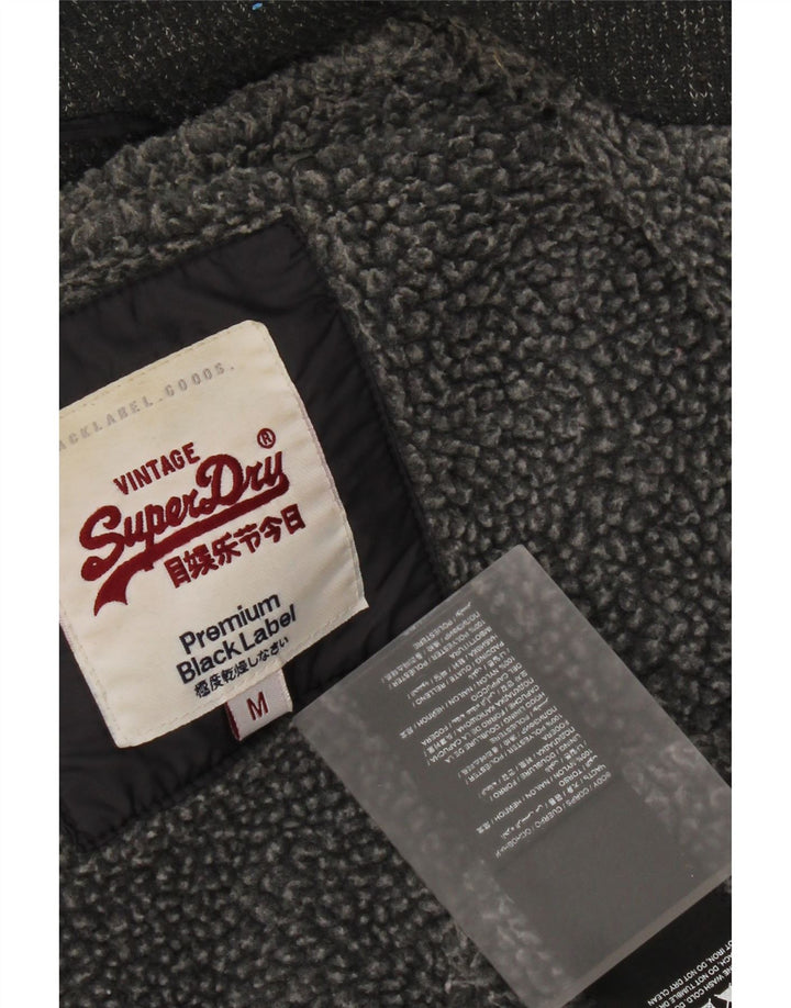 Gilet căptușit cu glugă Superdry pentru bărbați UK 38, nailon gri mediu