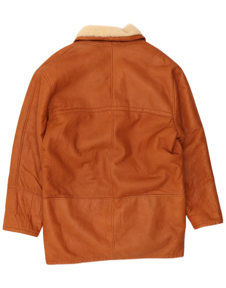 Pardesiu din shearling pentru bărbați VINTAGE IT 50 mare, maro, din shearling