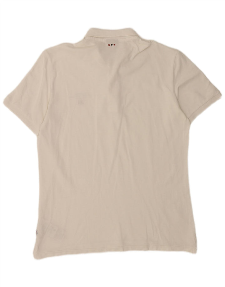 Tricou polo Napapijri pentru bărbați, bumbac alb mare