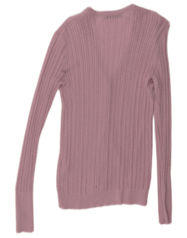 Zara Pulover cardigan pentru femei UK 14 Medium Pink Viscose