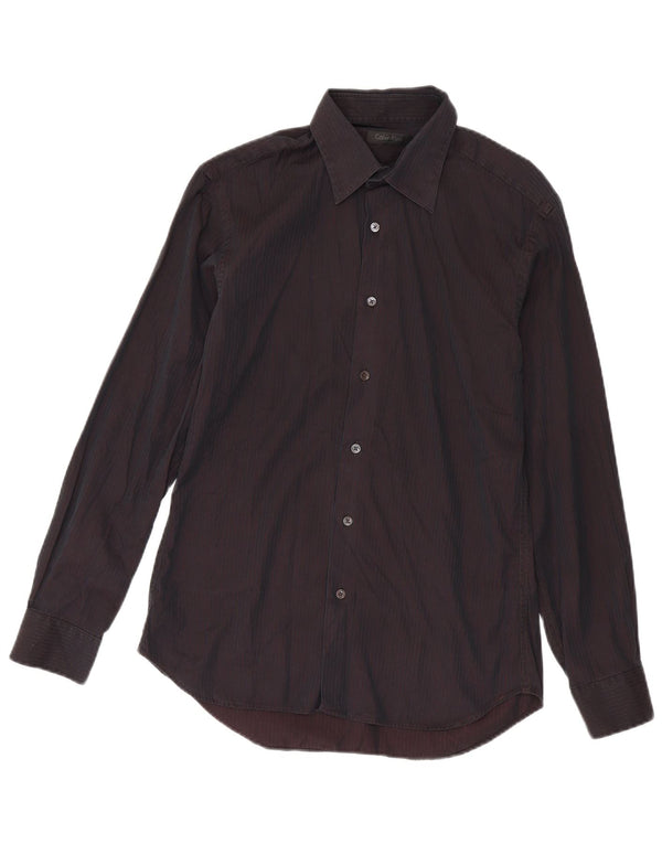 Cămașă pentru bărbați Calvin Klein Mărimea 40 Medium Burgundy Pinstripe