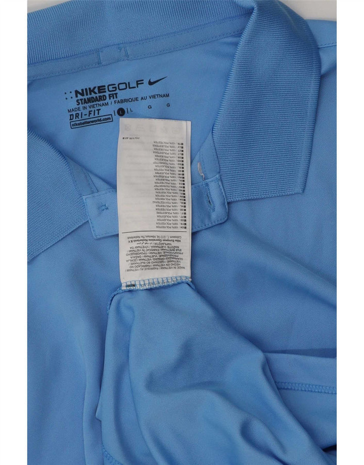 Tricou polo standard Dri Fit Nike pentru bărbați, mare, albastru, poliester