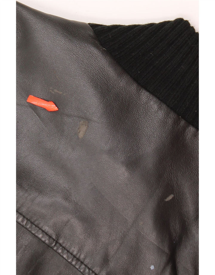 Jachetă Bomber din piele pentru bărbați Conbipel IT 48 Medium Black Leather