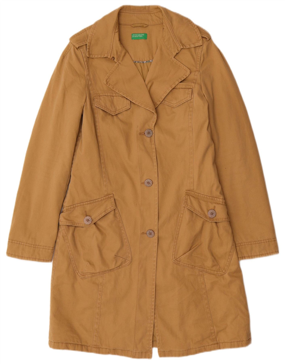 Trench pentru femei Benetton UK 8 Small Beige Bumbac