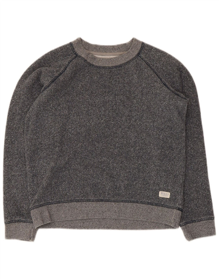 Jack Wills Pulover crop pentru femei UK 10 Small Grey Herringbone
