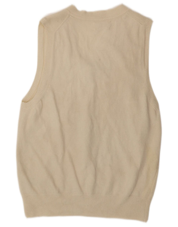 Vesta Zara Femei Tank Top UK 18 XL Lână alb