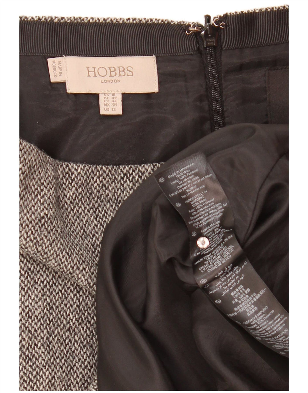 Fusta dreaptă Hobbs pentru femei UK 16 Large W35 Gri Lână
