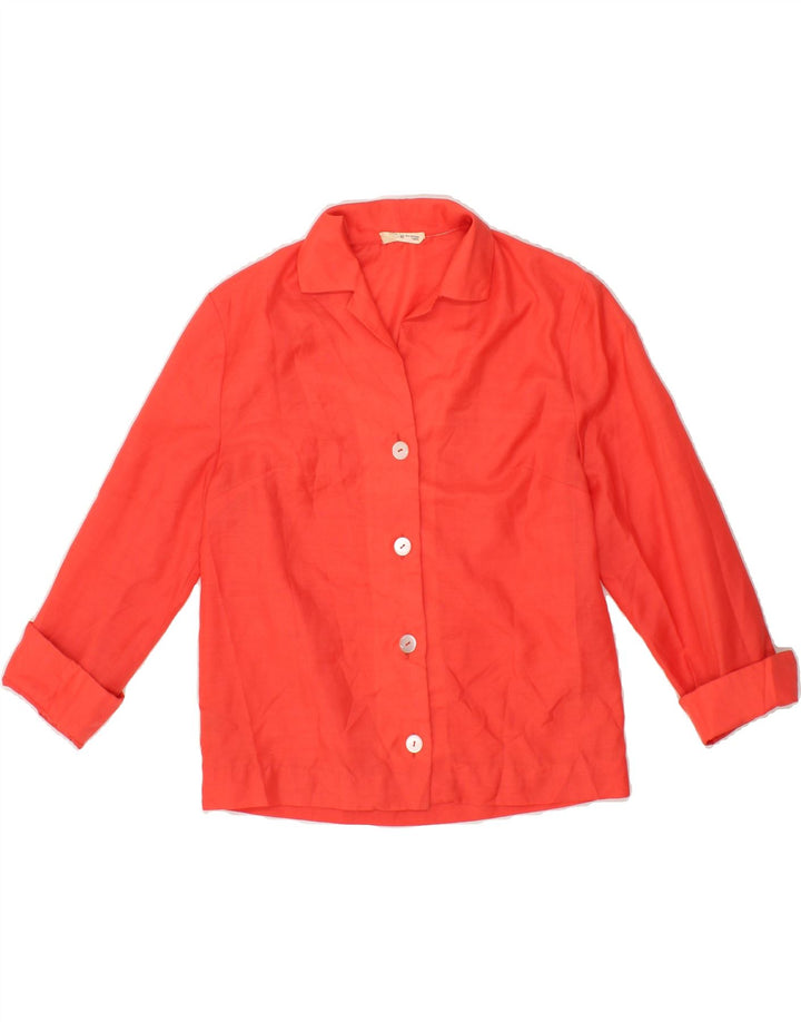 VINTAGE Womens 3/4 Sleeve Shirt UK 12 Medium Red Polyester Vintage Vintage and Second-Hand Vintage from Messina Hembry 
